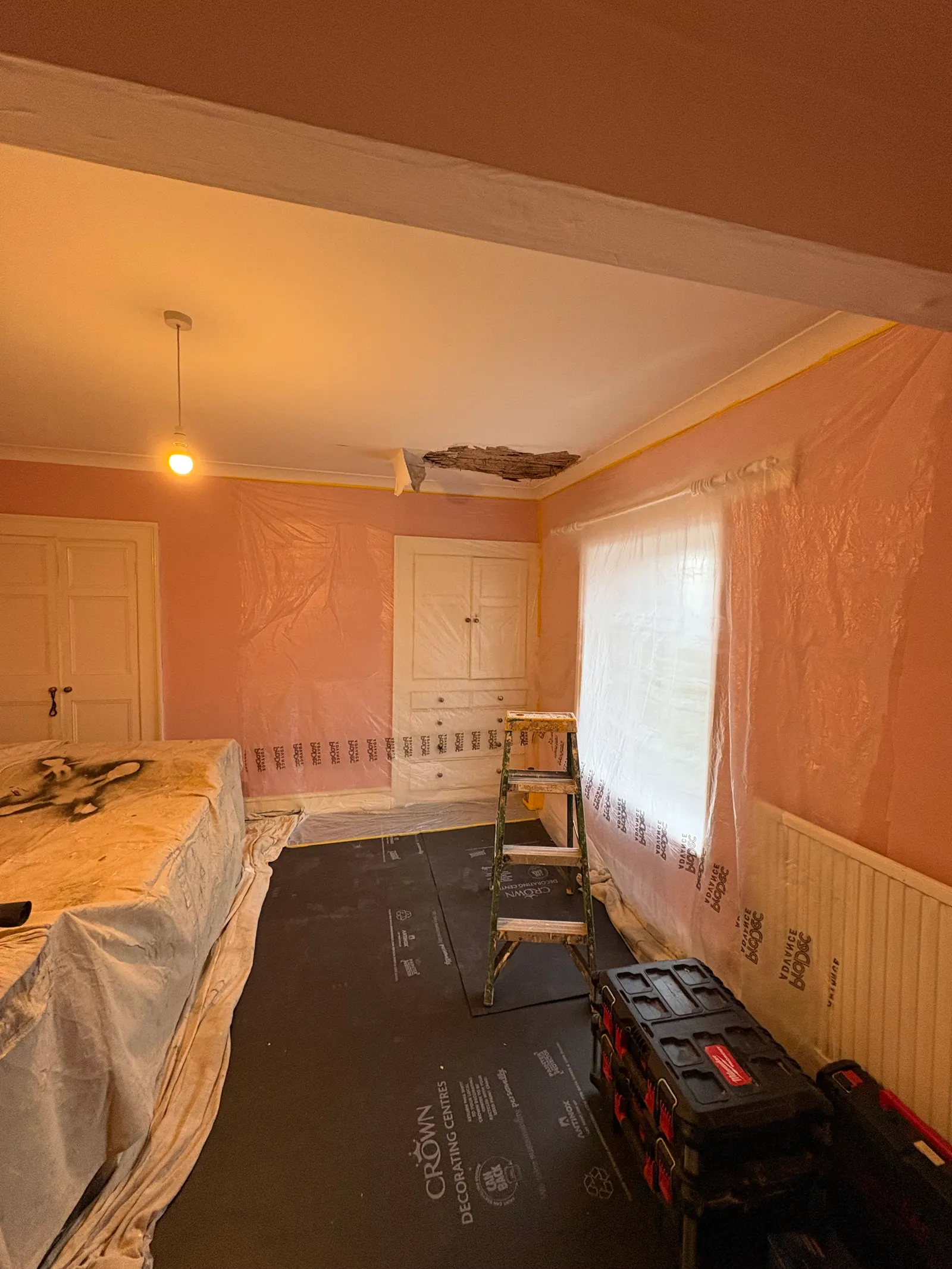 Ceiling overboard & skim — Hereford project, photo 3